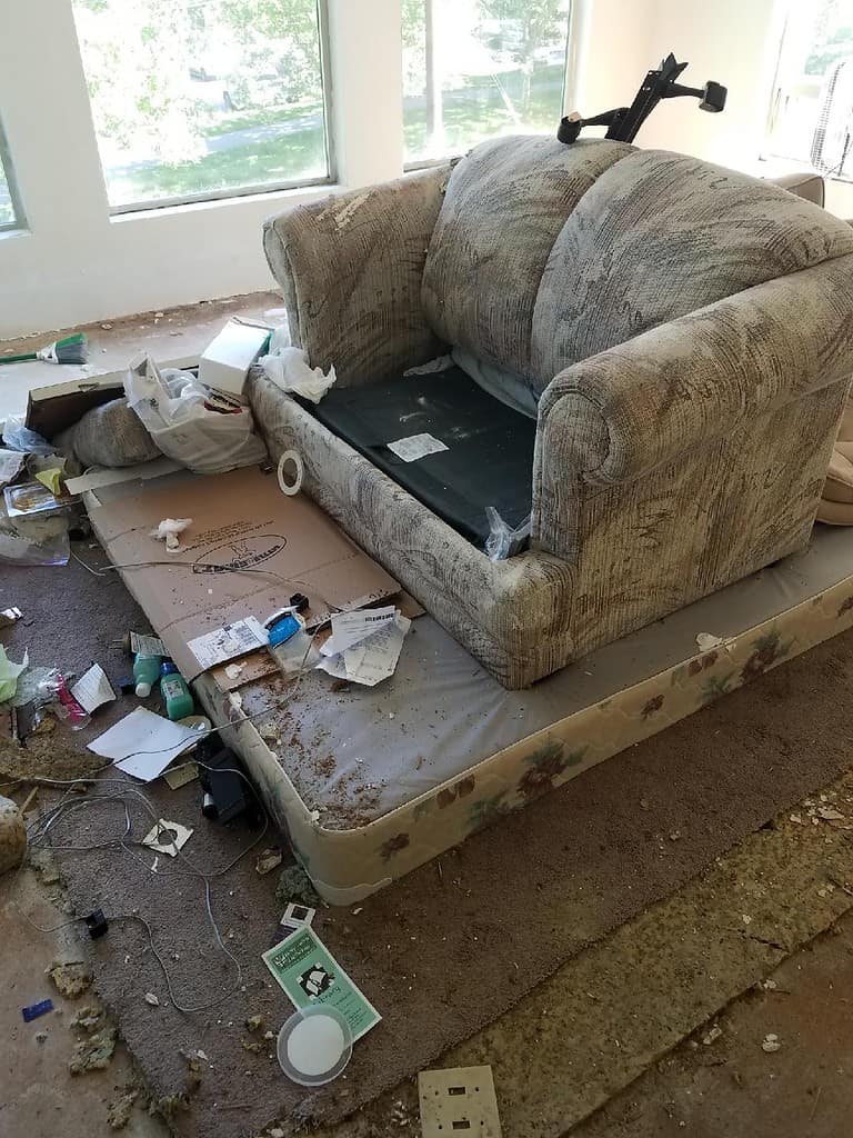 apartment furniture cleanup before