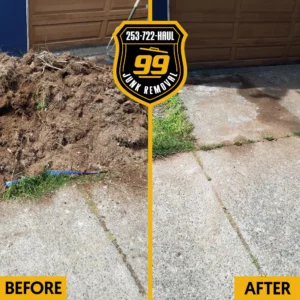 99 Junk Removal Yard Waste Dirt Driveway Before and After copy